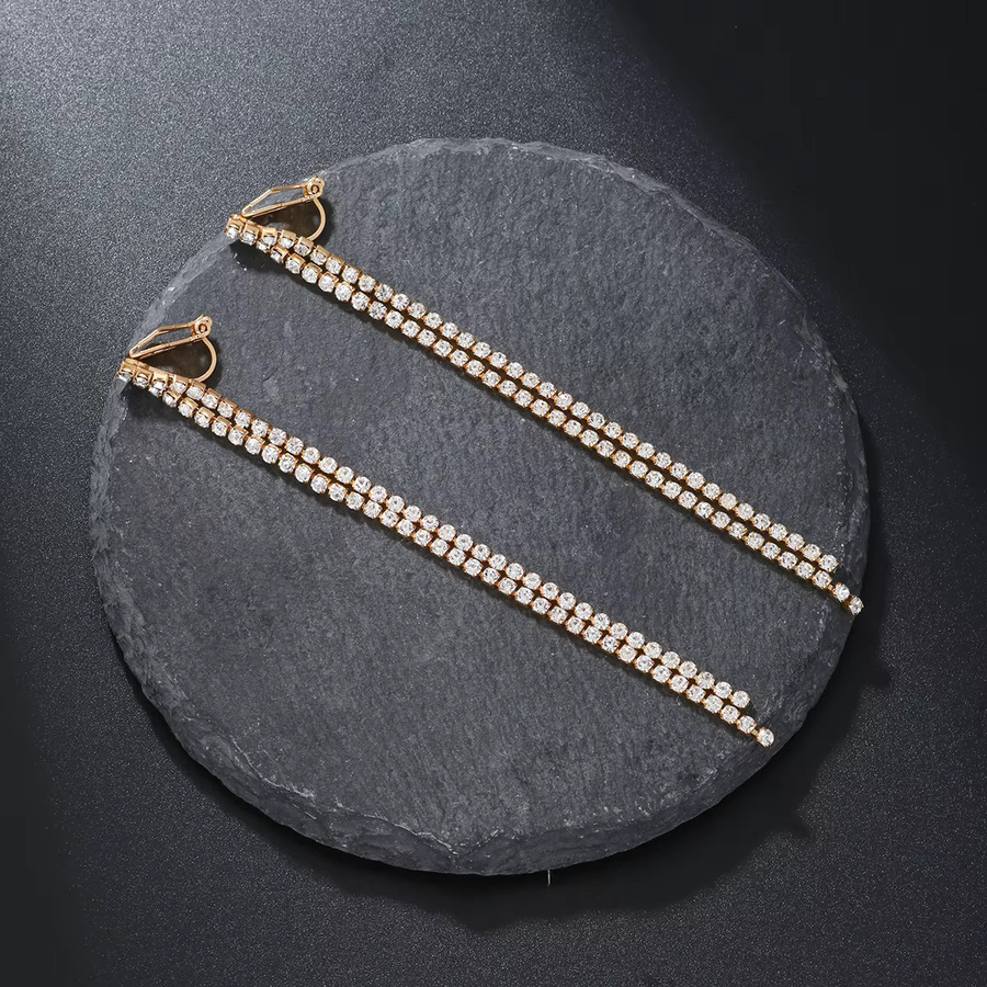 JIOFREE Ohrclips, bunte Strasssteine, Damen - Bild 1