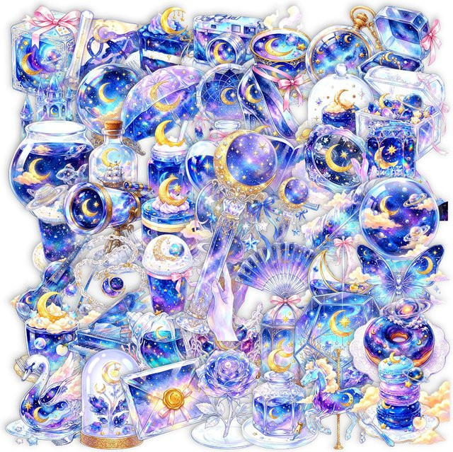 Rspctou Kristallaufkleber Sternenhimmel Transparent Multicolour Wasserfest für Scrapbook und Handy - Bild 1