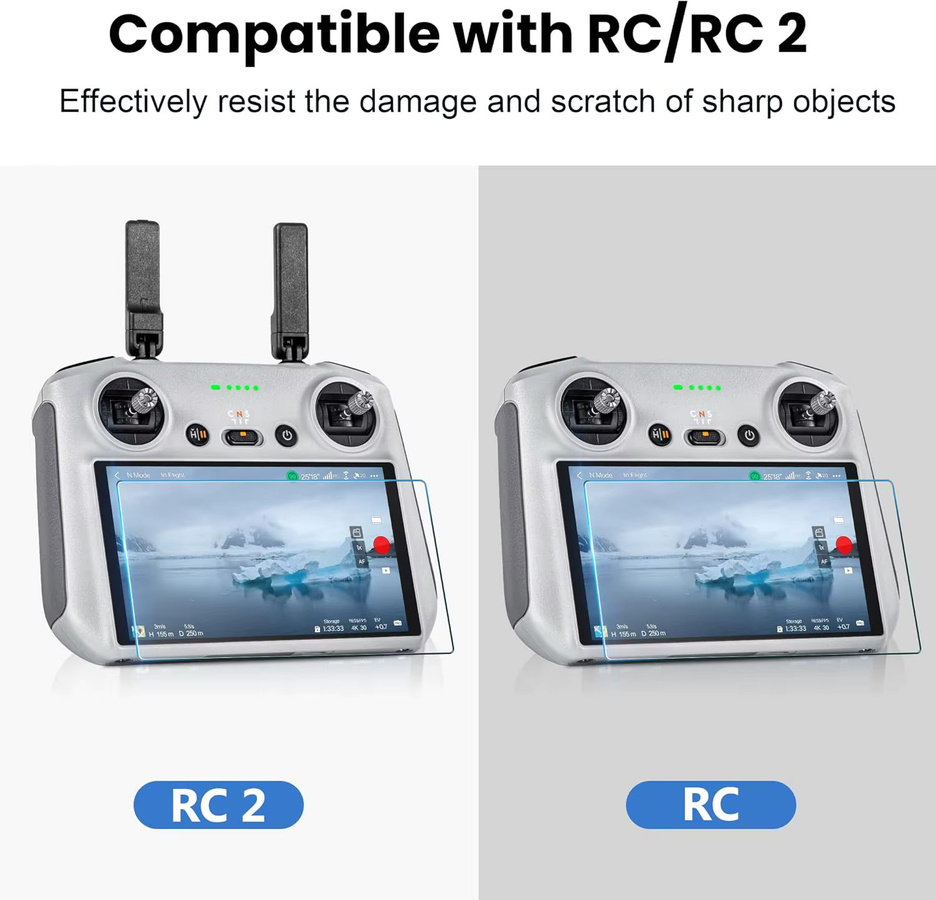 DJI HD-Displayschutzfolie aus gehärtetem Glas für RC und RC2 Fernbedienungen, transparent - Bild 6