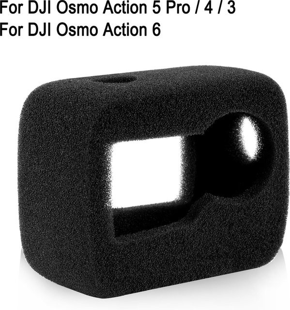 PULUZ Hochdichte Schaumstoff-Kameraschutzhülle für DJI Osmo Action 6, Action 5 Pro, Action 4 und Action 3 in Schwarz zur Reduzierung von Windgeräuschen - Bild 1