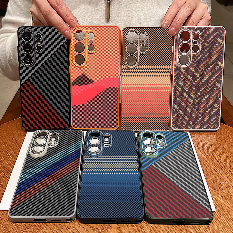 Magnetische Handyhülle mit Carbonfaser-Textur für Samsung Galaxy S26 S25 S24 Ultra S23 FE A57 A56 A37 A17 A55 A26 A36 A35 in Grau - Bild 2