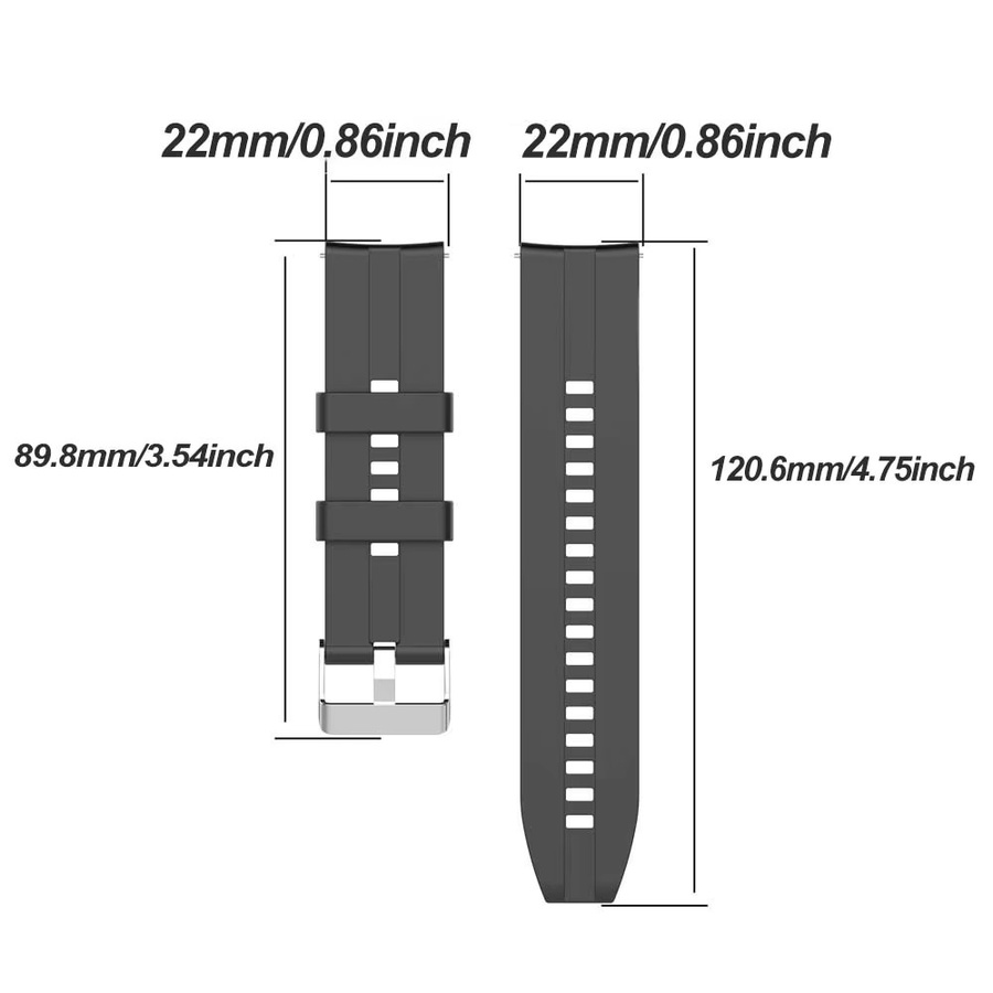 Huawei Uhrenarmband Silikon, Schwarz, 22 mm, Unisex - Bild 5