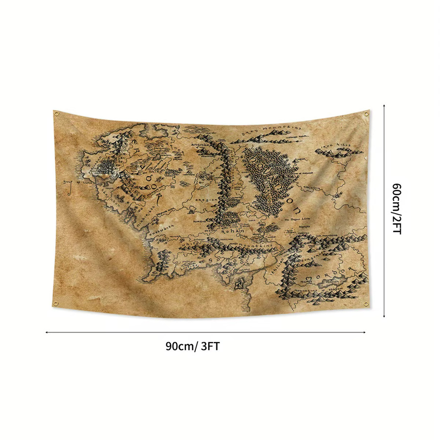 VIKAMA Retro-Ardekarte Flagge in Beige als mittelalterliche Wanddekoration für Zuhause, Garten oder Partys - Bild 3