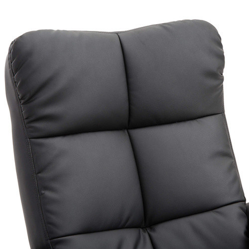 HOMCOM Relaxsessel mit Hocker, 360° drehbar mit Liegefunktion, Kunstleder und Holzgestell, Schwarz, B: 86 cm, H: 99 cm, T: 80 cm - Bild 5