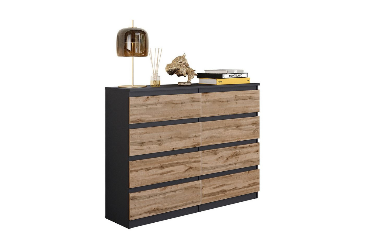 Furnica Kommode Highboard Sideboard mit 8 Schubladen, Breite: 120 cm, Höhe: 92 cm - Bild 1