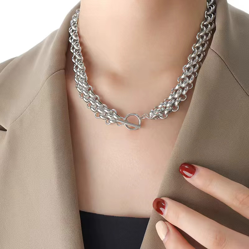 EILIECK Schmuck-Set, Halskette und Armband, Edelstahl, Silber, Damen - Bild 3
