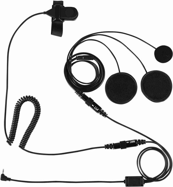 Motorola Motorradhelm Headset mit Mikrofon und PTT für Funkgeräte, Schwarz, 3,5 mm Klinke - Bild 1