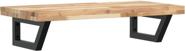 vidaXL Waschbeckenregal zur Wandmontage aus Stahl und Akazienholz in Schwarz und Braun - Bild 1