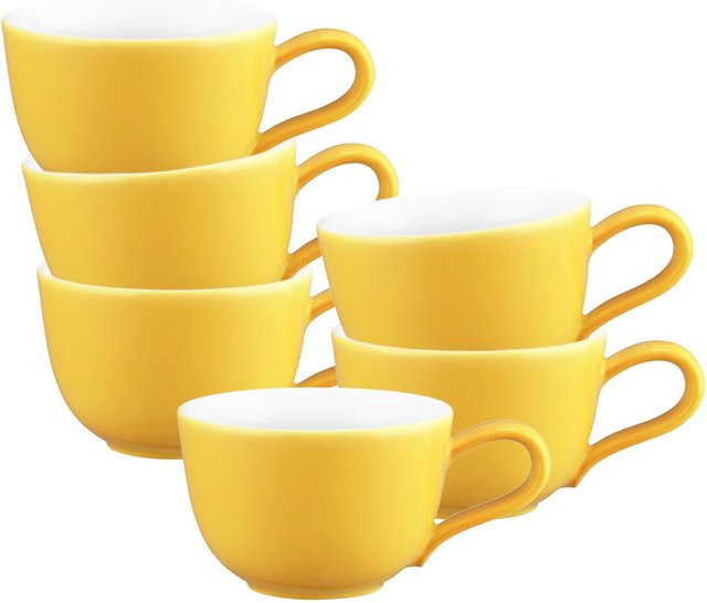 Seltmann Weiden Espressotassen Liberty Pure Colors Gelb aus Porzellan 6er Set 90 ml - Bild 1