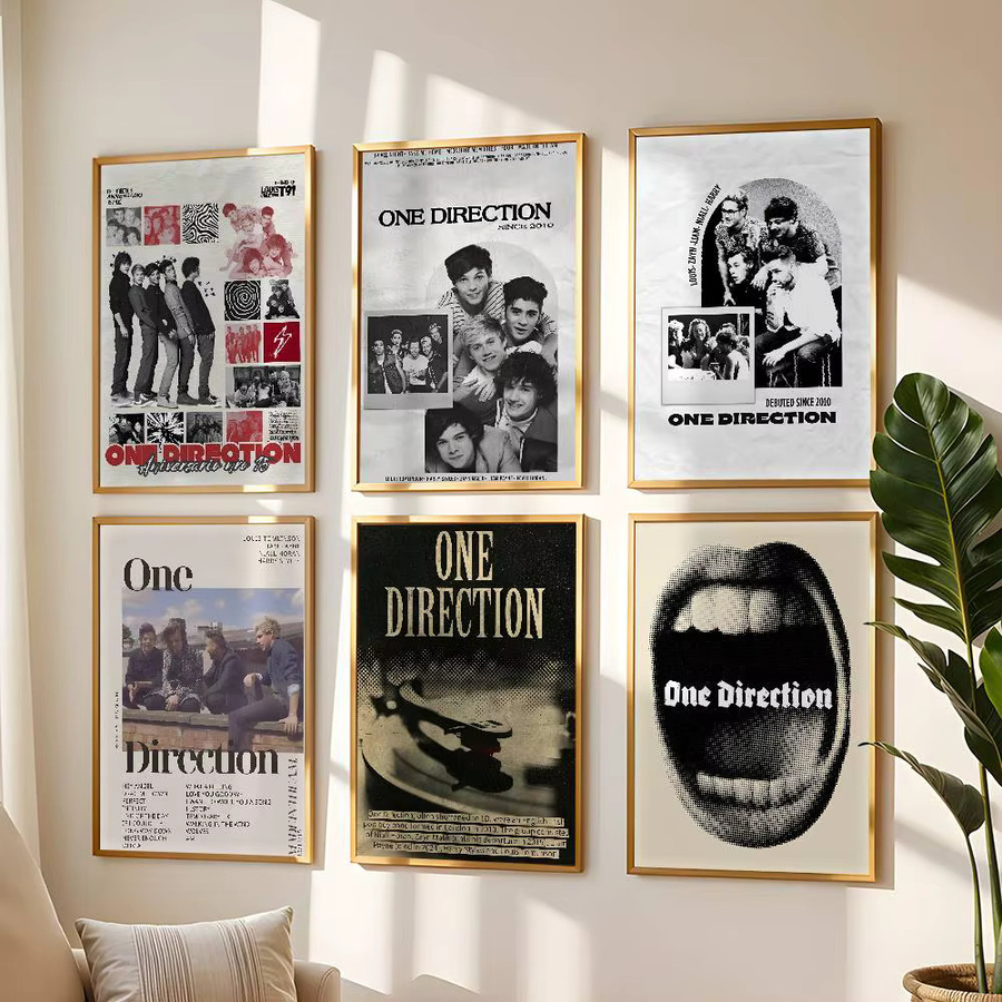 Band One D-Richtung Selbstklebendes Wandbild Bilibili Retro Poster in Mehrfarbig - Bild 4