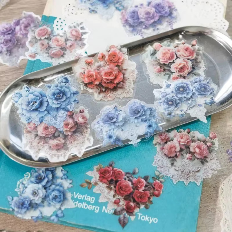 20 Stück YCDBTH Retro-Aufkleber Set mit Spitzenmotiven für DIY-Dekoration und Sammelalben, Mehrfarbig, B: 13,9 cm, H: 9,8 cm - Bild 3