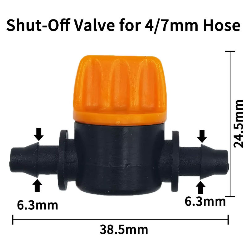 10 Stück Mini Ventil Absperrkupplung Anschlüsse 1/4 Zoll für 4/7mm Gartenschläuche und Bewässerungsrohre in Schwarz - Bild 2