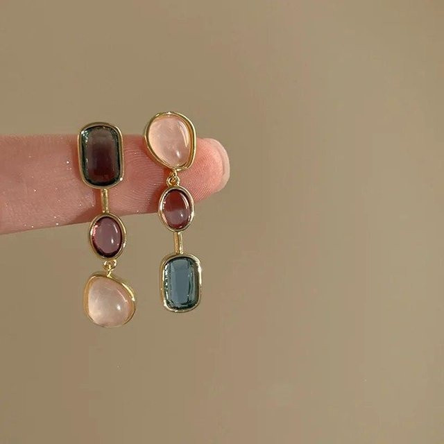 Ohrringe asymmetrisch, bunt, Damen, brown - Bild 1