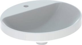 Geberit Einbauwaschtisch VariForm aus Keramik, Farbe: Weiß, Form: Oval, Breite: 50 cm, Tiefe: 45 cm, ohne Überlauf - Bild 1