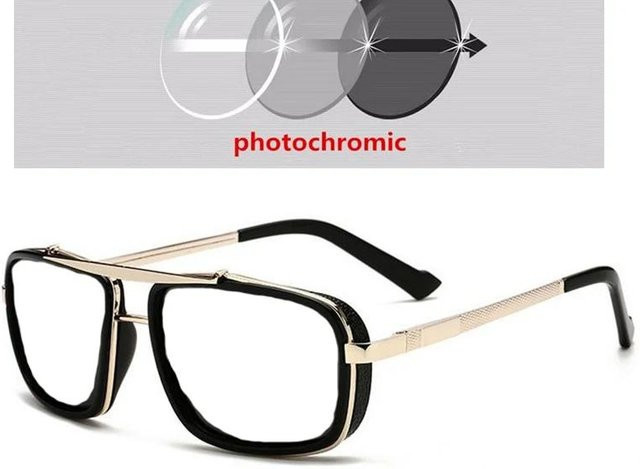 Yiran glasses Korrektions-Sonnenbrille, Quadratisch, Vollrand, Herren, Grau/Schwarz - Bild 1