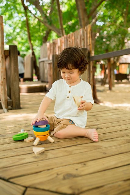 Plantoys Stapelrakete, Holz, Weltraum, ab 1,5 Jahre - Bild 1