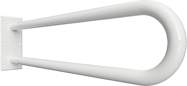 Brillantbad BELP Stützgriff in U-Form aus Stahl in Weiß Matt, B/T/H: 10,0 x 25,0 x 76,6 cm, 120 kg Traglast zur Wandmontage durch Bohren - Bild 1