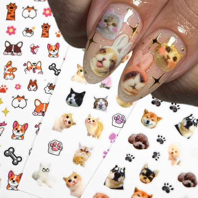 MingLee Nail Art Aufkleber, 3D Tier Cartoon Design, Unisex - Bild 1
