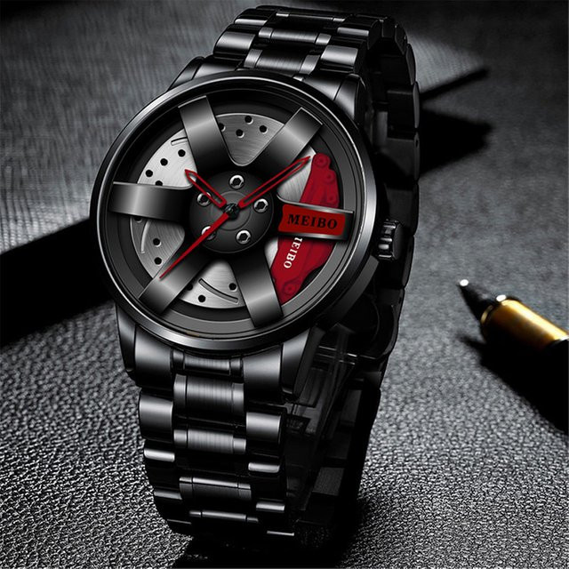 DEYROS Armbanduhr Quarz, Edelstahl, schwarz, Herren - Bild 1
