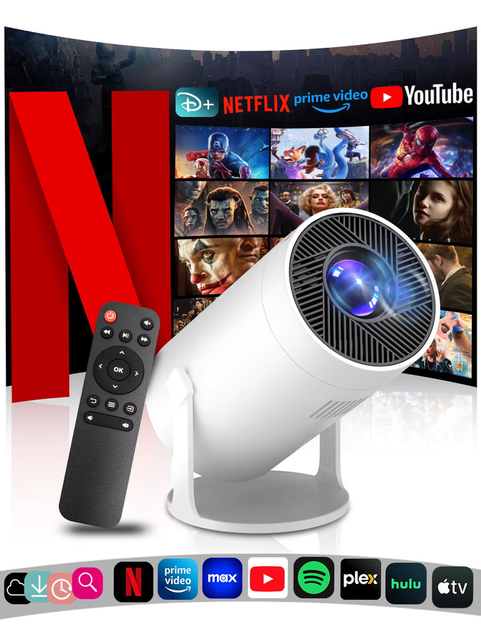 MAOHUTER Outdoor LED-Projektor in Weiß mit 4K UHD, WLAN und HD-Auflösung für Heimkino, Filme und Videospiele - Bild 6