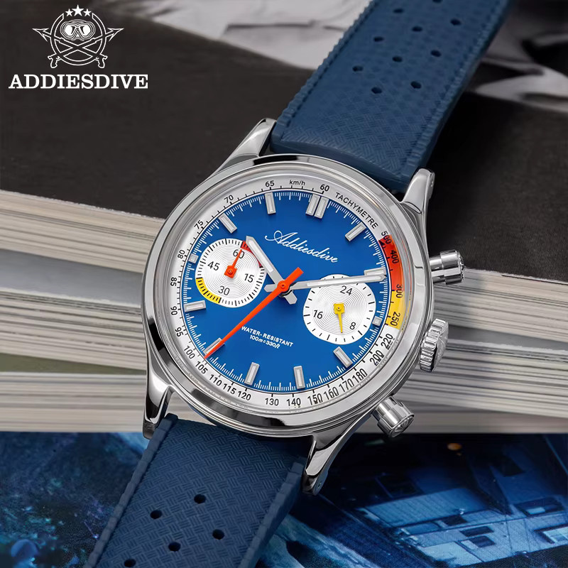ADDIESDIVE Chronograph, Quarzuhr, Edelstahl, 38 mm, Herren, Blau - Bild 3