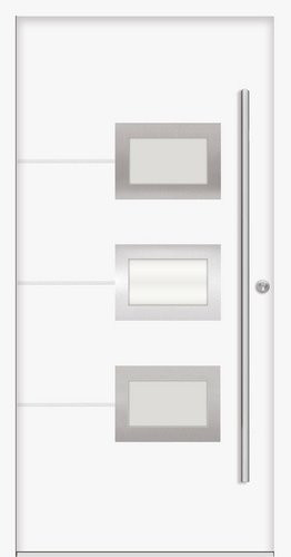 Splendoor Haustür ATHEN Prime aus Aluminium mit Glaseinsatz in Weiß, Höhe: 210,0 cm, Breite: 100,0 cm, Tiefe: 7,0 cm - Bild 1