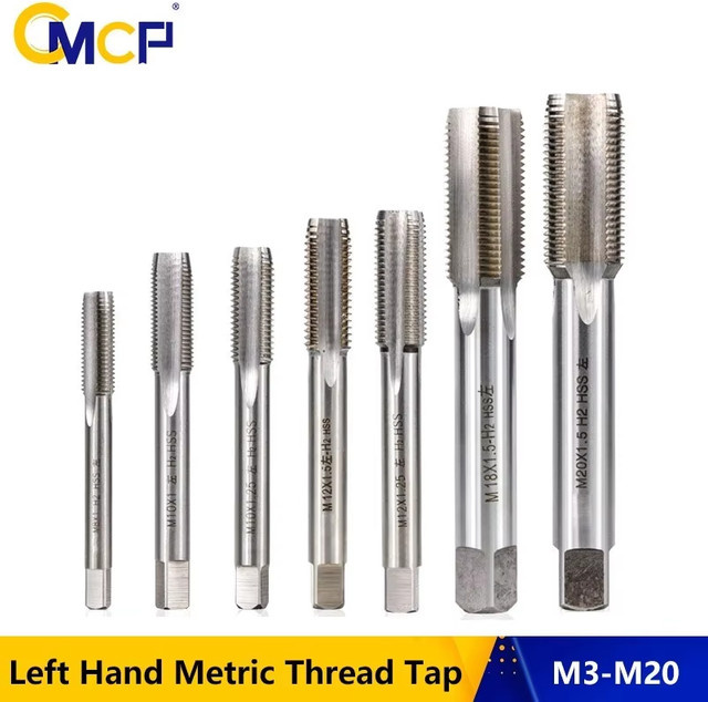CMCP Linksgewindebohrer HSS mit gerader Nut in Silber, Metrischer Maschinengewindebohrer M2 bis M20 - Bild 1