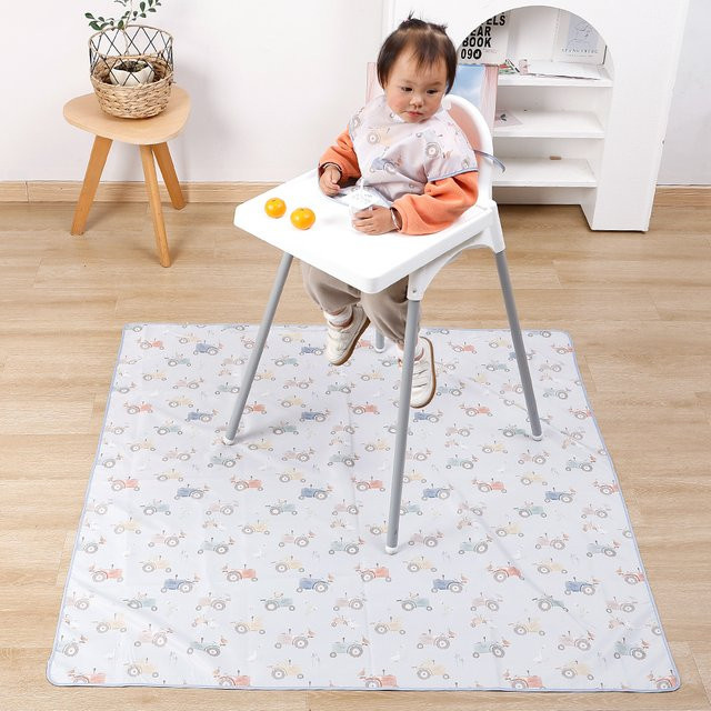 Elinfant Baby-Hochstuhl-Spritzer-Matte, wasserdichte und rutschfeste Esszimmerstuhl-Matte, waschbar, Mehrfarbig - Bild 1