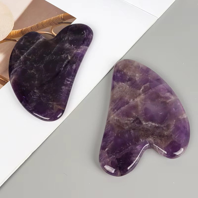 Muyijaderies Gua Sha Gesichtsmassagegerät, Rosenquarz und Amethyst, Unisex - Bild 4
