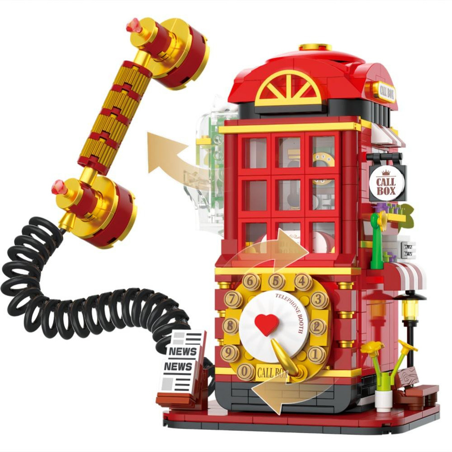 KNEW BUILT Mini-Bausteine Vintage-Telefonhäuschen, DIY-Puzzle-Spielzeug, ab 6 Jahren - Bild 3