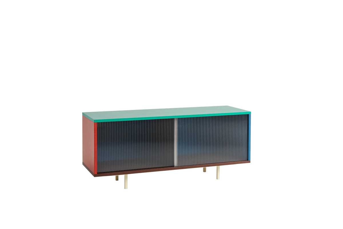HAY Colour Cabinet M Schrank mit Glastüren in Multicolour aus Valchromat, MDF und Stahl - Bild 2