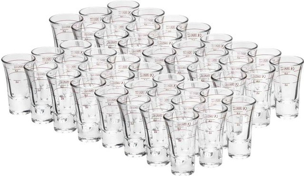 Van Well Shot Glass Set Dublino Transparent, 48er Set, geeicht mit 2 cl und 4 cl