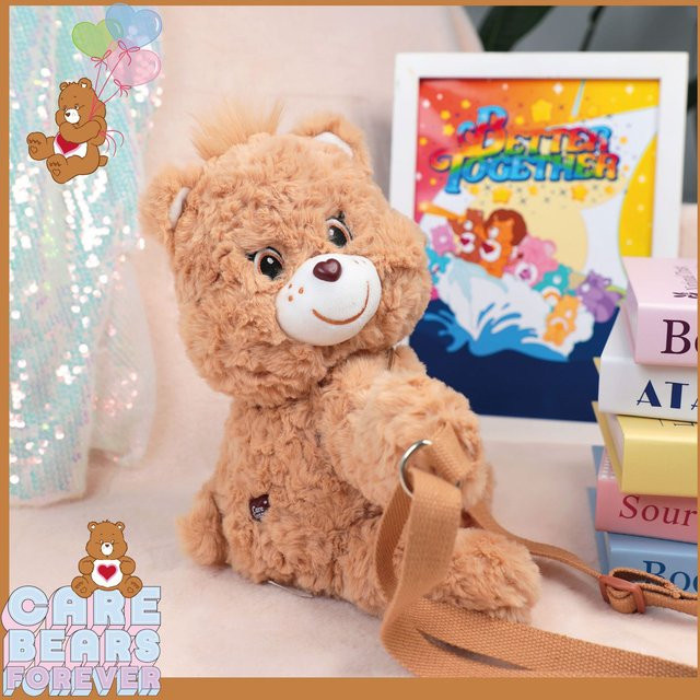Care Bears Braunbär Umhängetasche Plüschpuppenrucksack, 35 cm, Braun - Bild 1