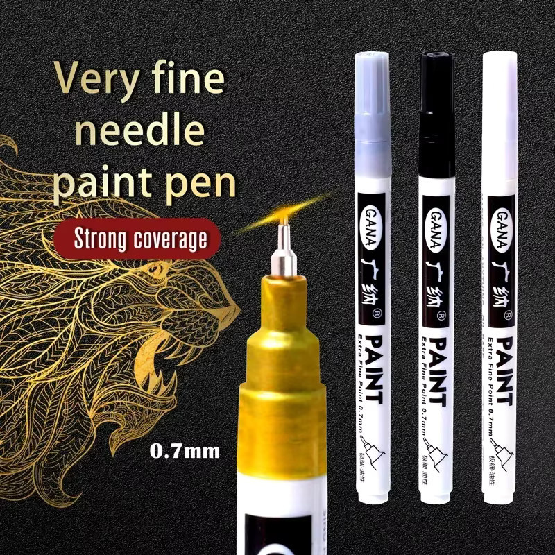 Set aus ölbasierte Permanent-Farbmarkern in Weiß und Schwarz, 0,7 mm extra fein, wasserfest für Felsmalerei, Holz, Metall und Leinwand - Bild 5