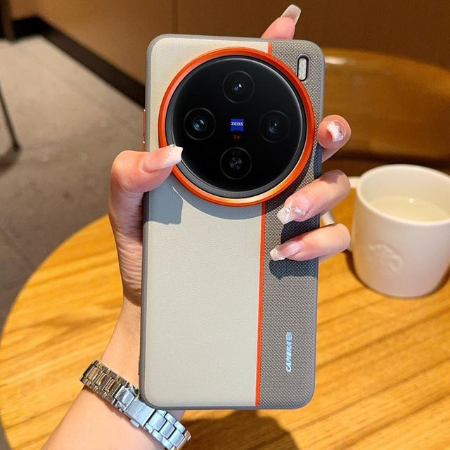GRASALE Schutzhülle aus PU-Leder für VIVO X100 Pro, X100 Ultra und X100S Pro in Grau - Bild 1