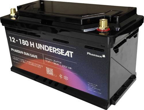Phaesun PF-Underseat-12-180H Spezial-Akku LiFePO4 12.8 V/DC 180Ah in Schwarz mit Bluetooth - Bild 1
