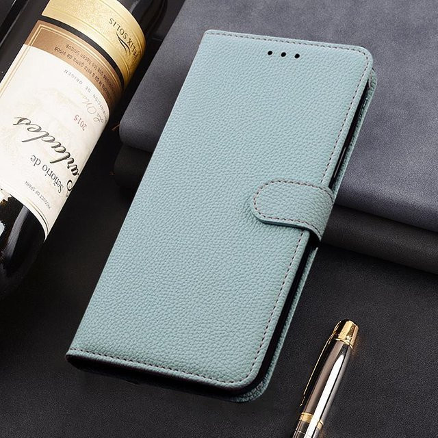 Matte Leder-Brieftasche Flip-Handyhülle mit Ständerhalterung für Samsung Galaxy A15, A25, A35, A55, M34 und S24 Ultra Plus in Blau - Bild 1