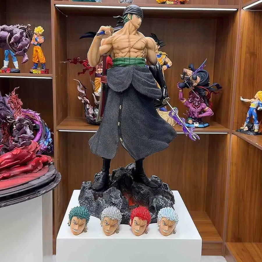 Bandai One Piece Anime Figur Roronoa Zoro mit 5 austauschbaren Köpfen in Multicolor - Bild 3