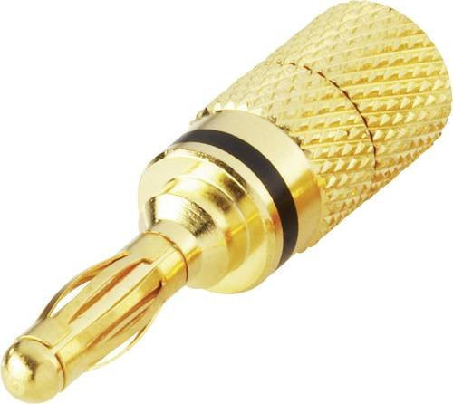 BKL Electronic Lamellenstecker gerade mit 4mm Stift Durchmesser in Schwarz und Gold - Bild 1