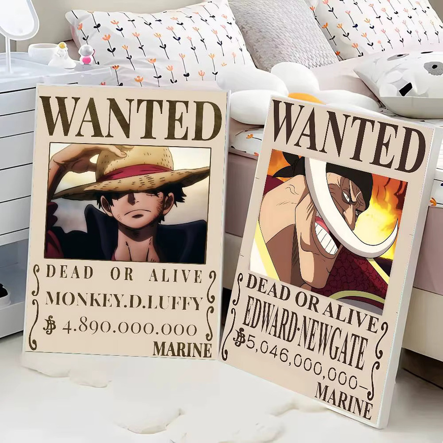 One Piece Wanted-Poster Vintage Wandkunst Dekoration im HD-Druck, Mehrfarbig - Bild 4