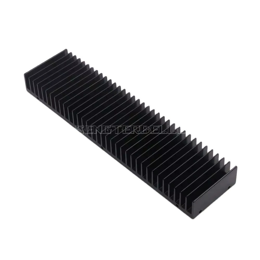SENGTERBELLE E-Typ Vollaluminium Kühlkörper für Audio-Leistungsverstärker DIY Wärmeableitungsplatte, Schwarz, H x B x T: 25 x 24,6 x 6 cm - Bild 2