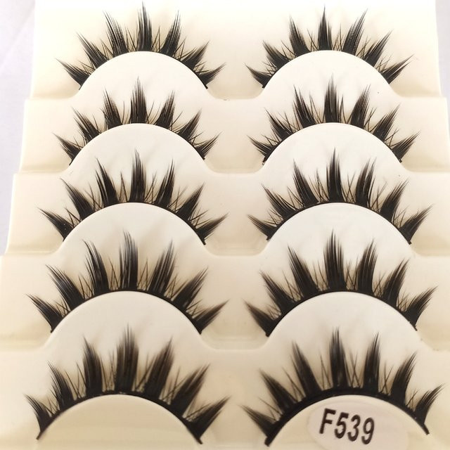 HBZGTLAD Falsche Wimpern, Schwarz, 5 Paare, Unisex - Bild 1