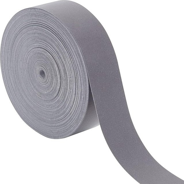 Silbernes reflektierendes Klebeband aus Textil für Kleidung und Arbeitsanzüge, Breite: 2,5 cm, Länge: 24,68 m - Bild 1