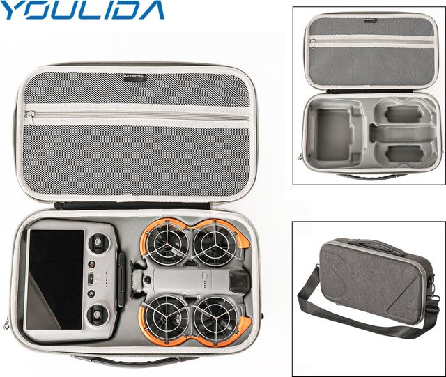 YOULIDA Tragetasche für DJI Neo 2 und RC 2 Fernbedienung, graue Aufbewahrungstasche und Reise-Organizer für Drohnenzubehör - Bild 1
