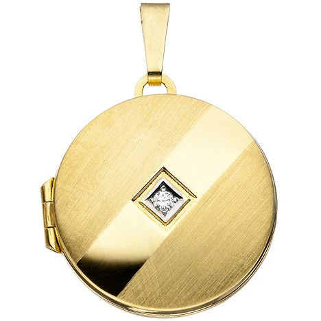 Colfem Anhänger Medaillon, 333 Gelbgold, Zirkonia, rund - Bild 1