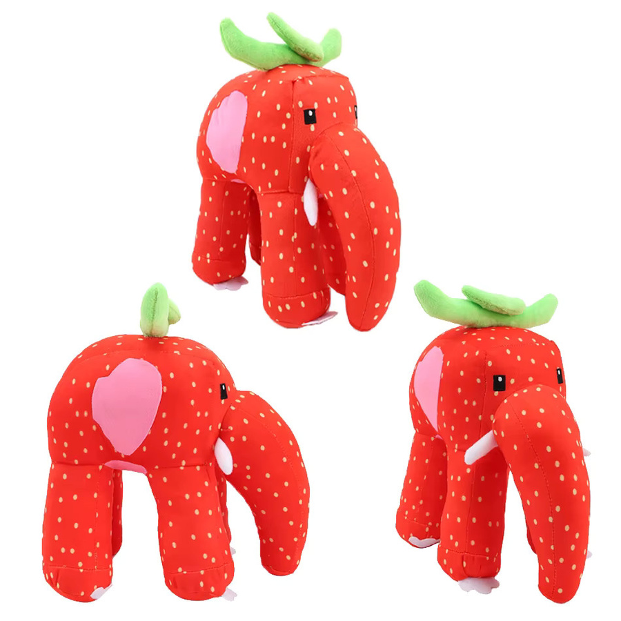 Erdbeer-Elefant Plüschtier, 25cm, Rot - Bild 2
