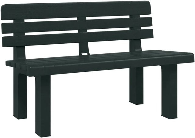 Gartenbank furnicato aus Polypropylen in Grün, B/T/H: 110 x 52 x 71 cm - Bild 1