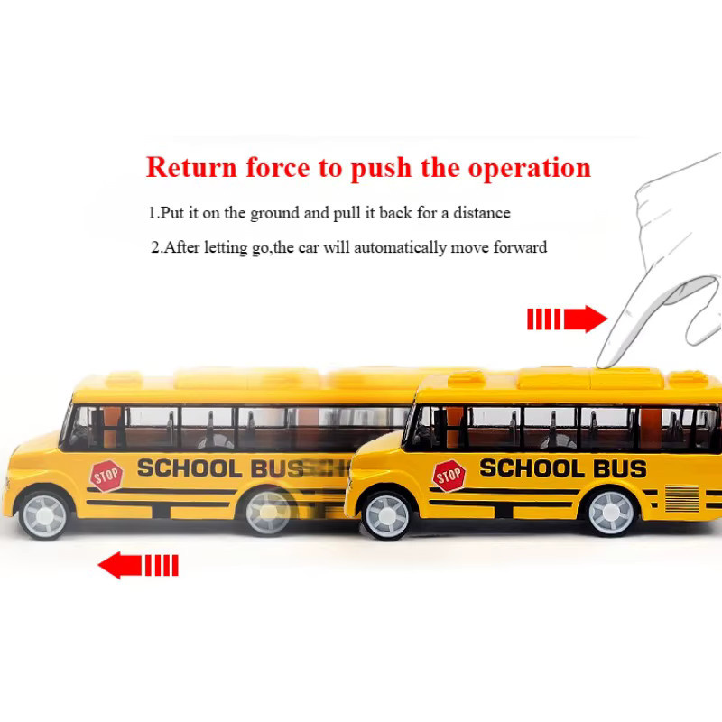 Mitty Schulbus, Spielzeugfahrzeug, Metall, pullback_friction - Bild 4