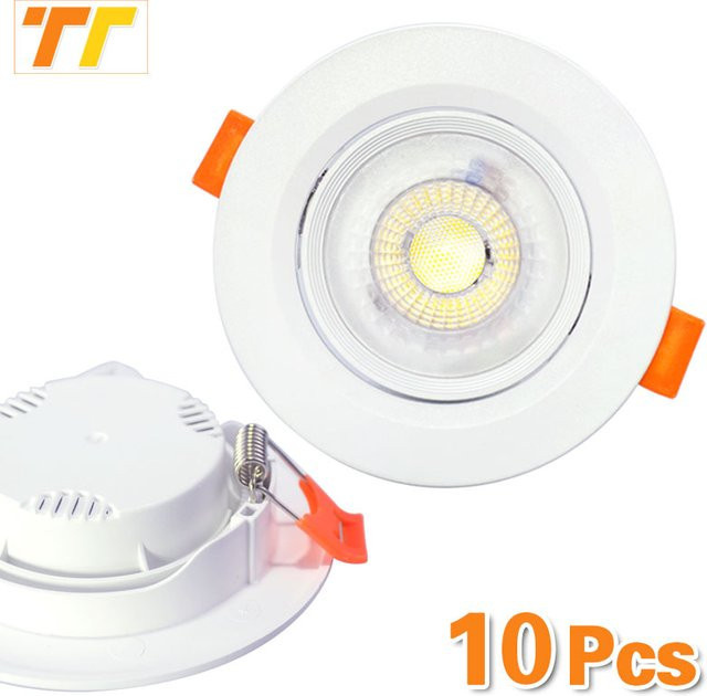 10er Set Teetealy LED Downlights COB Chip Einbau Deckenlampen Rund in Weiß - Bild 1