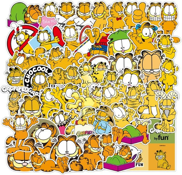 Bandai Garfield Tier-Graffiti-Aufkleber, 50-teiliges Set, Bunt / Mehrfarbig - Bild 1